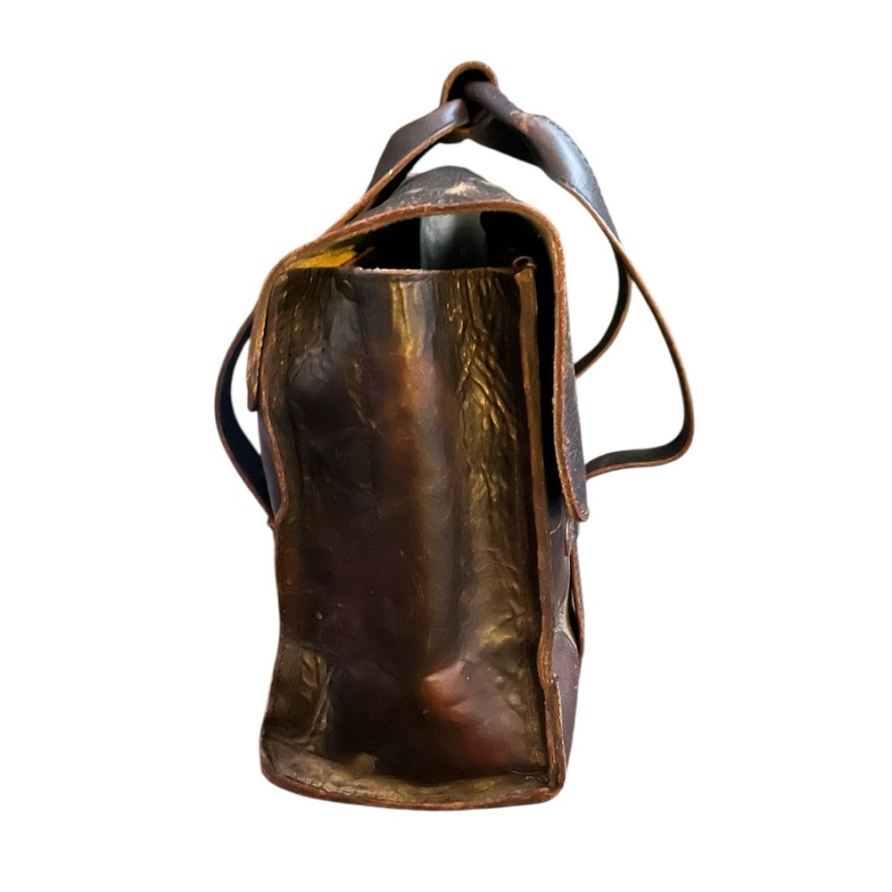 Will Leather Goods Vintage Distressed Leather Briefcase Messenger Bag Satchel - Picture 2 of 7